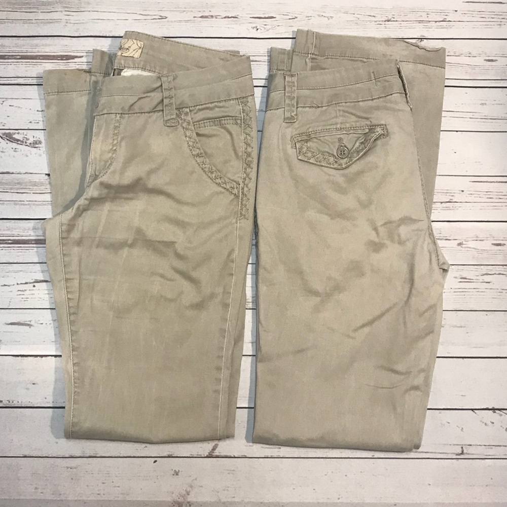 2 Pair Tan Casual Dress Pants